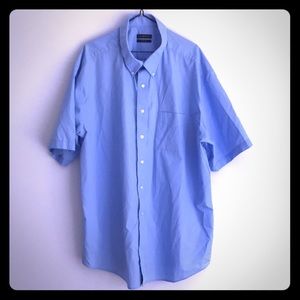 Club Room Blue Mens Short Sleeve Button Down Shirt